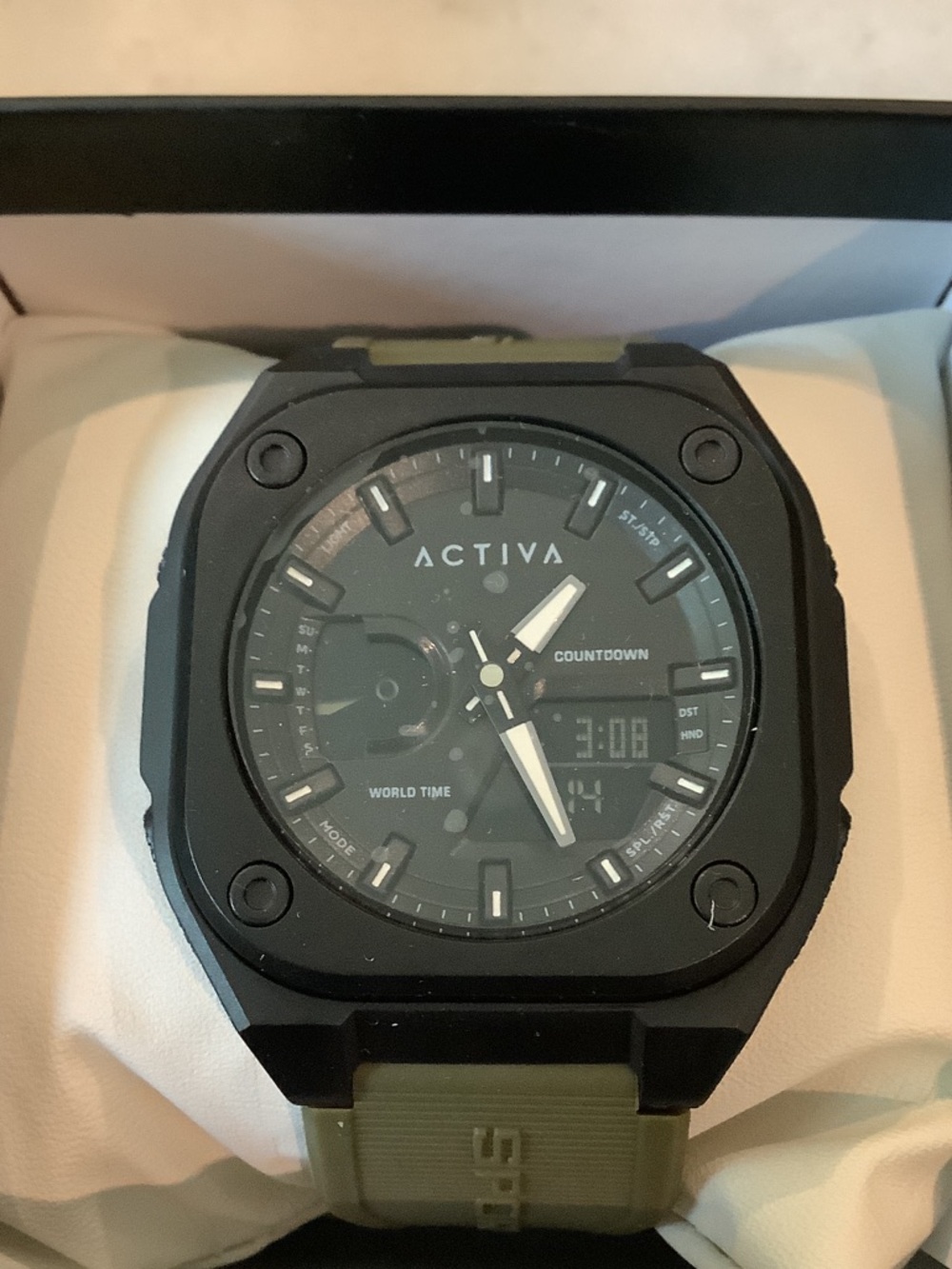 Invicta Activa X Olive Green Digital Watch w/Silicone Strap, Brand New